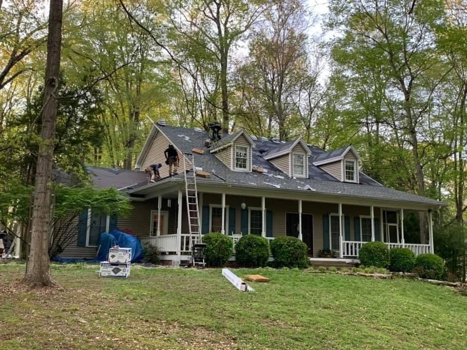 Brick home with a newly replaced roof