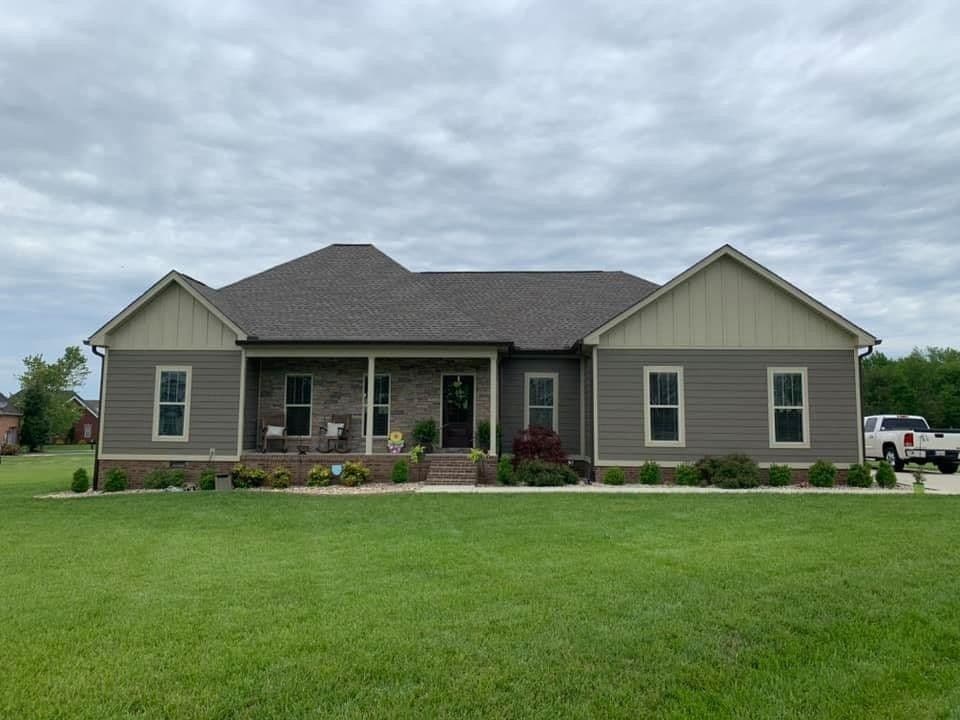 Brick ranch home with a new roof